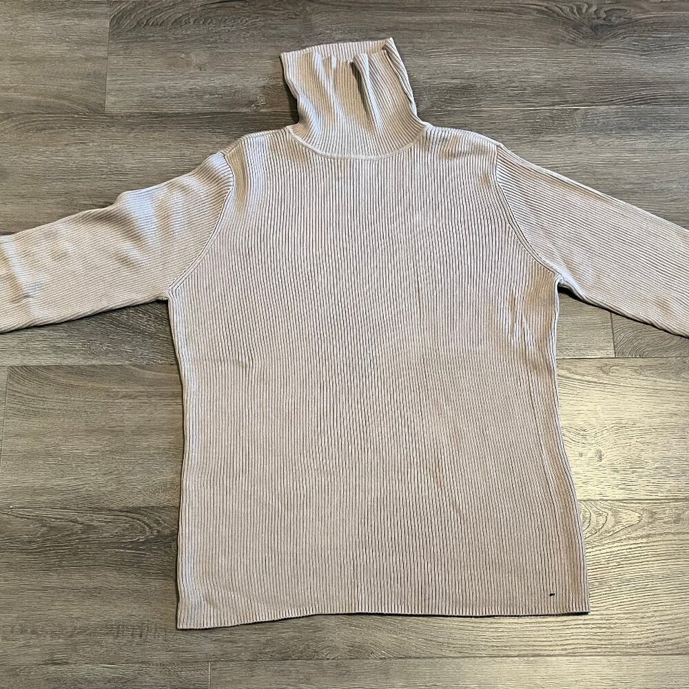 Inspired Style Woman's Beige Mock Neck Sweater- 3XL